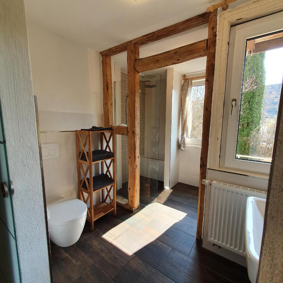 Alte Backstube - Ferienwohnung Huettenstube Und Ferienzimmer Auszeit Erkenbrechtsweiler Exteriör bild